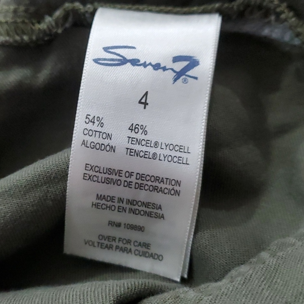SEVEN7 UTILITY ARMY GREEN CARGO PANTS JOGGER STYLE SIZE 4 - Picture 14 of 14